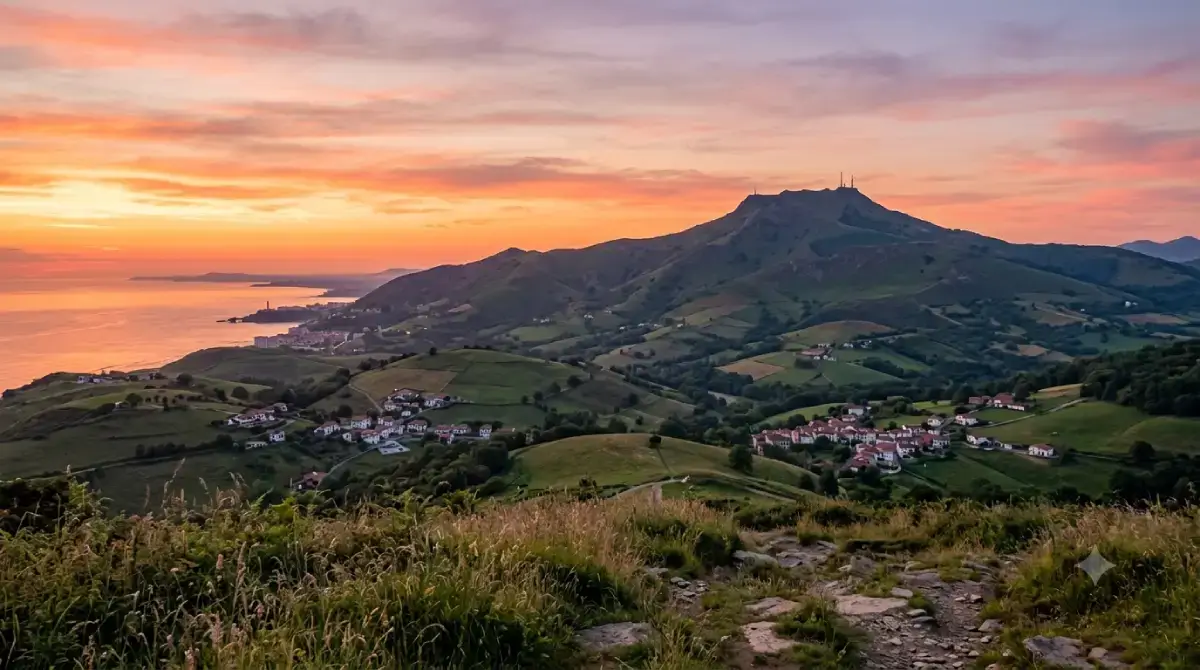 Coucher de soleil sur la côte basque